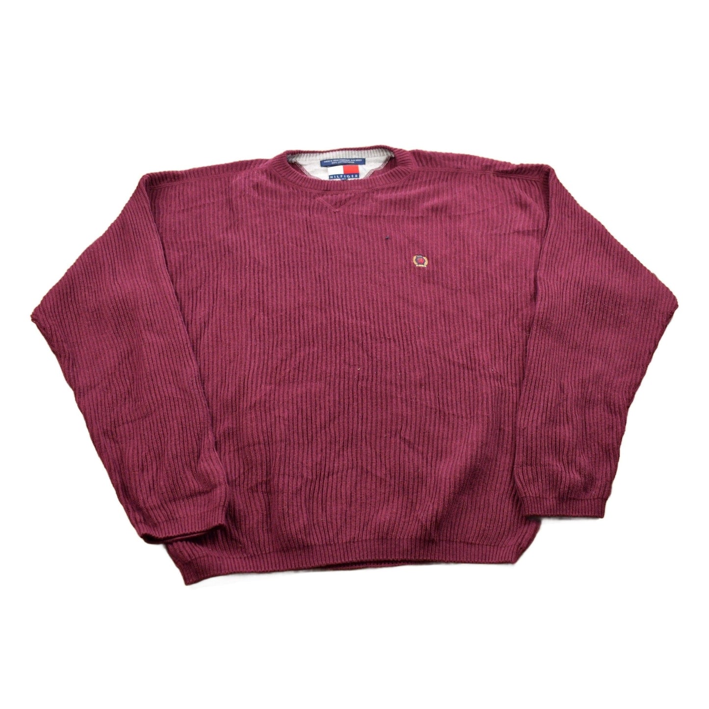 Vintage 1990s Tommy Hilfiger Knitted Crewneck Sweater Men's Medium from propervintagecanada