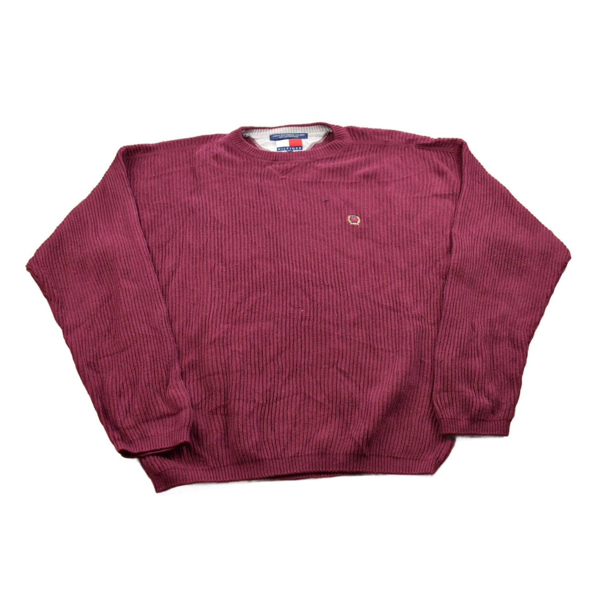 Vintage 1990s Tommy Hilfiger Knitted Crewneck Sweater Men's Medium from propervintagecanada