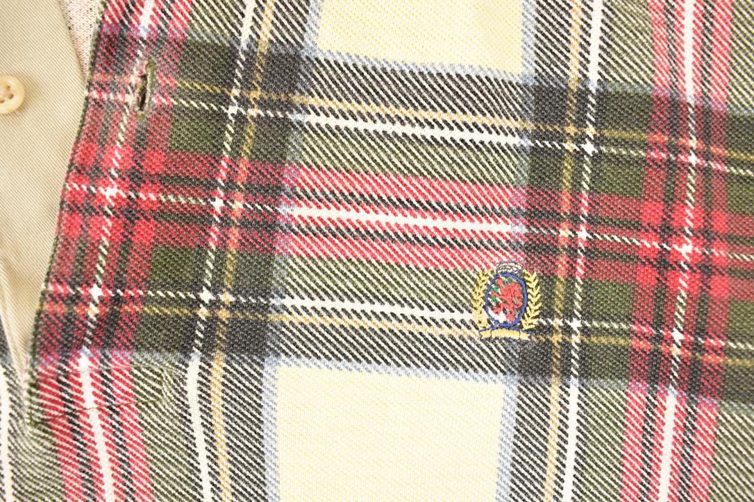 Vintage 1990s Tommy Hilfiger Plaid Quarter Button Shirt Men's L from propervintagecanada