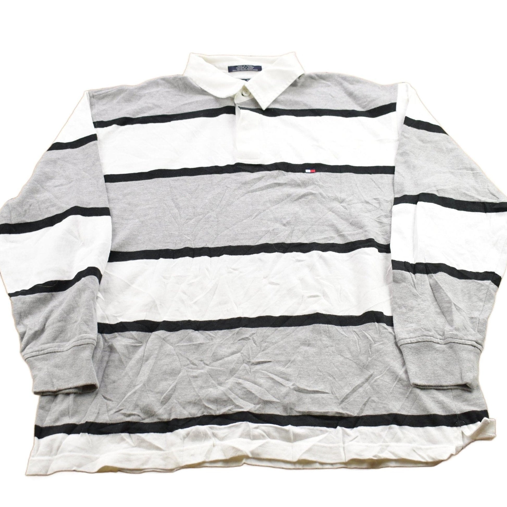 Vintage 1990s Tommy Hilfiger Quarter Button Up Shirt Men's XL from propervintagecanada