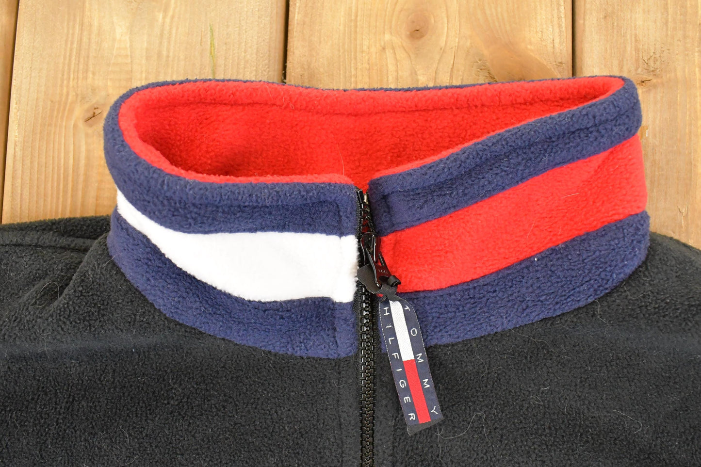 Vintage 1990s Tommy Hilfiger Quarter Zip Fleece Outdoorsman Sweater Men's L from propervintagecanada