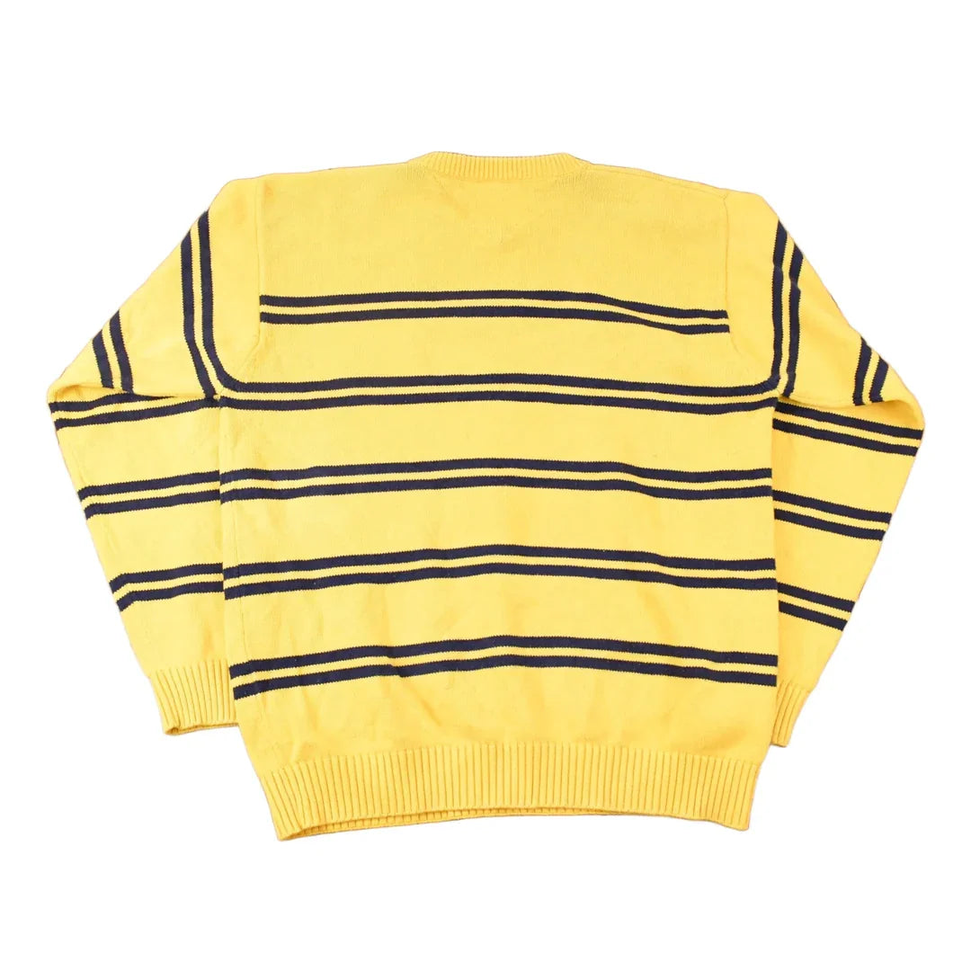 Vintage 1990s Tommy Hilfiger Striped Knit Crewneck Sweater Mens L from propervintagecanada