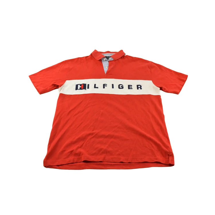 Vintage 1990s Tommy Hilfiger Striped Polo Shirt Men's Large from propervintagecanada