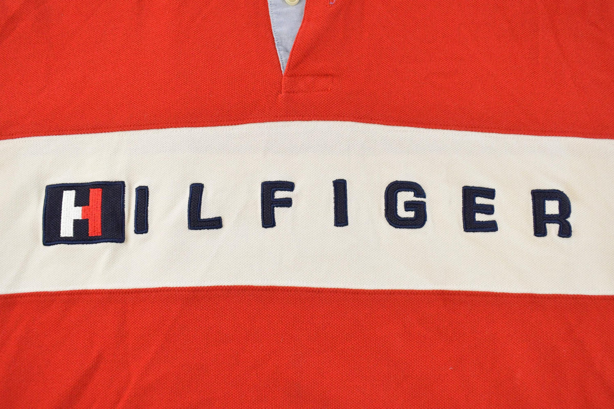 Vintage 1990s Tommy Hilfiger Striped Polo Shirt Men's Large from propervintagecanada