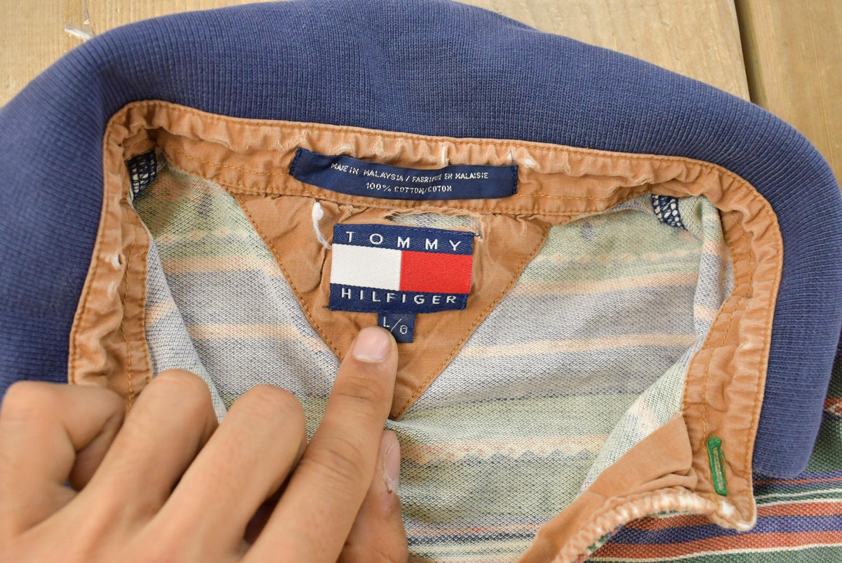Vintage 1990s Tommy Hilfiger Western Rugby Button Up Long Sleeve Shirt Men's Large from propervintagecanada