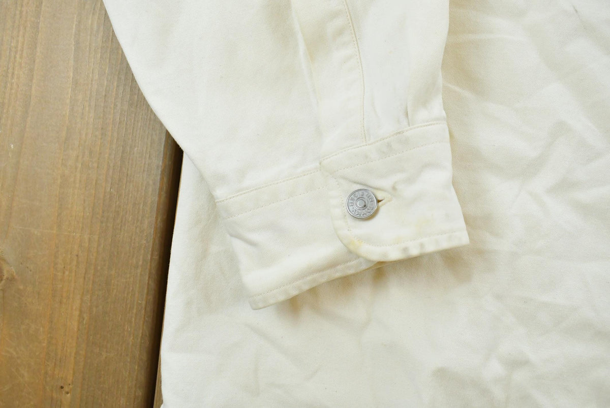 Vintage 1990s Tommy Hilfiger White Heavyweight Shacket Overshirt Button Up Shirt Men's XL from propervintagecanada
