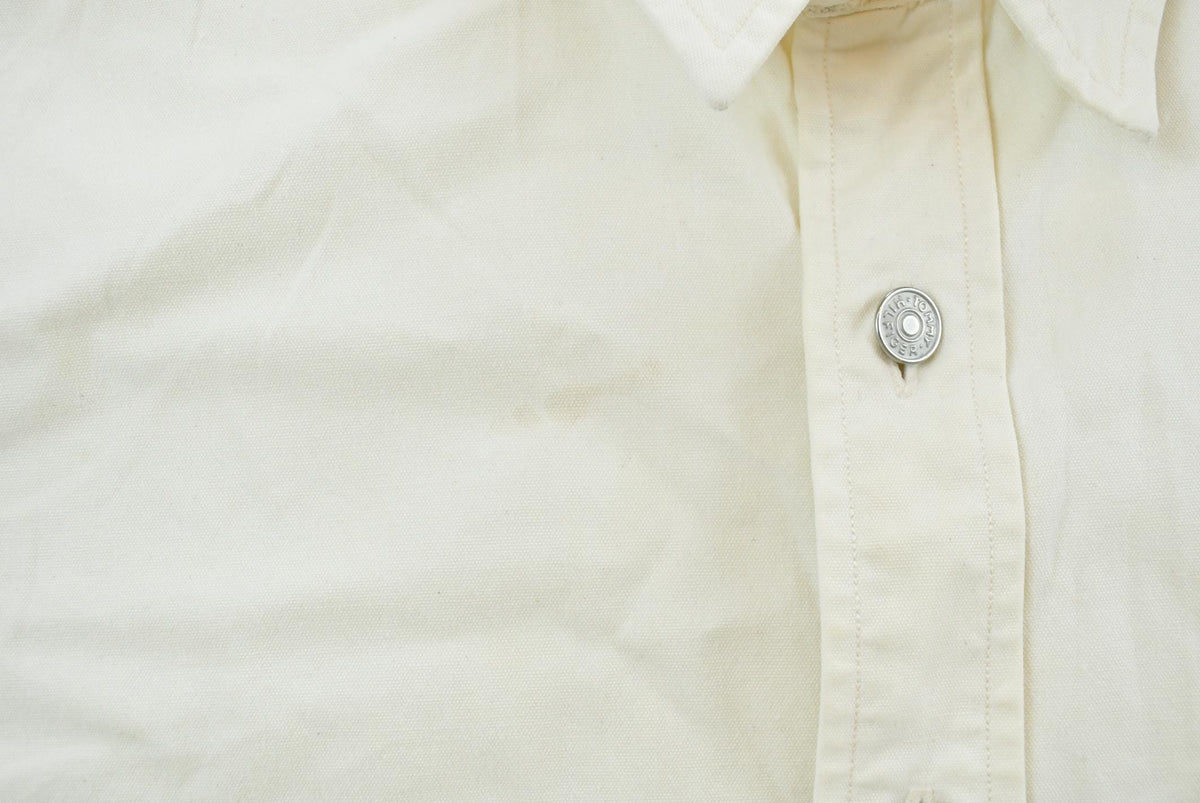 Vintage 1990s Tommy Hilfiger White Heavyweight Shacket Overshirt Button Up Shirt Men's XL from propervintagecanada