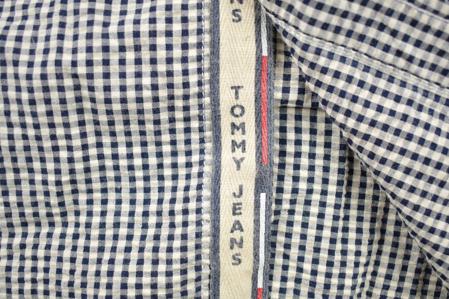 Vintage 1990s Tommy Jeans Checkered Short Sleeve Button Up Shirt Men's Large from propervintagecanada