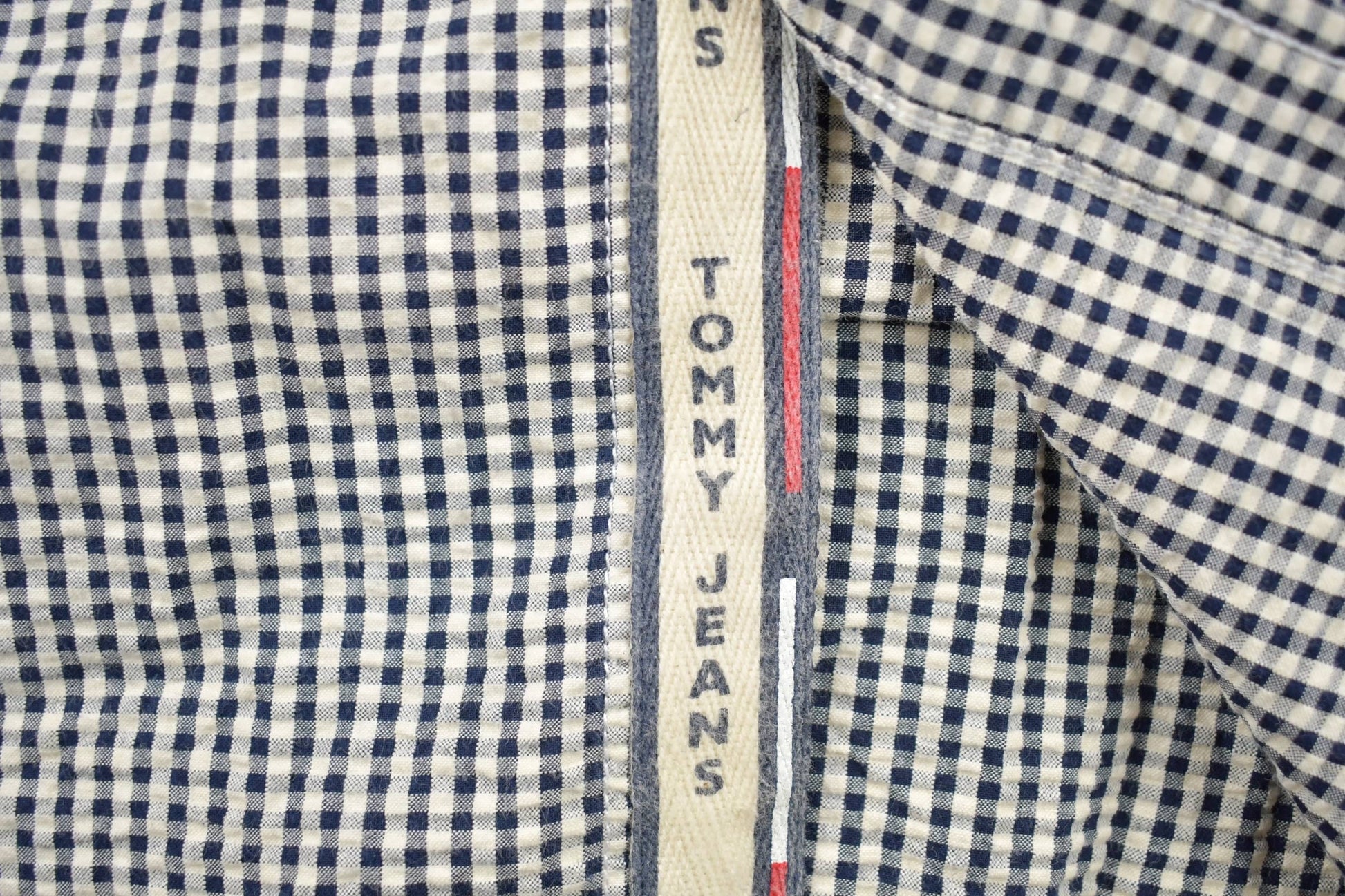 Vintage 1990s Tommy Jeans Checkered Short Sleeve Button Up Shirt Men's Large from propervintagecanada