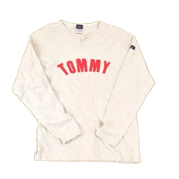 Vintage 1990s Tommy Jeans Loop Embroidered Text Logo Crewneck Sweatshirt Men's M from propervintagecanada