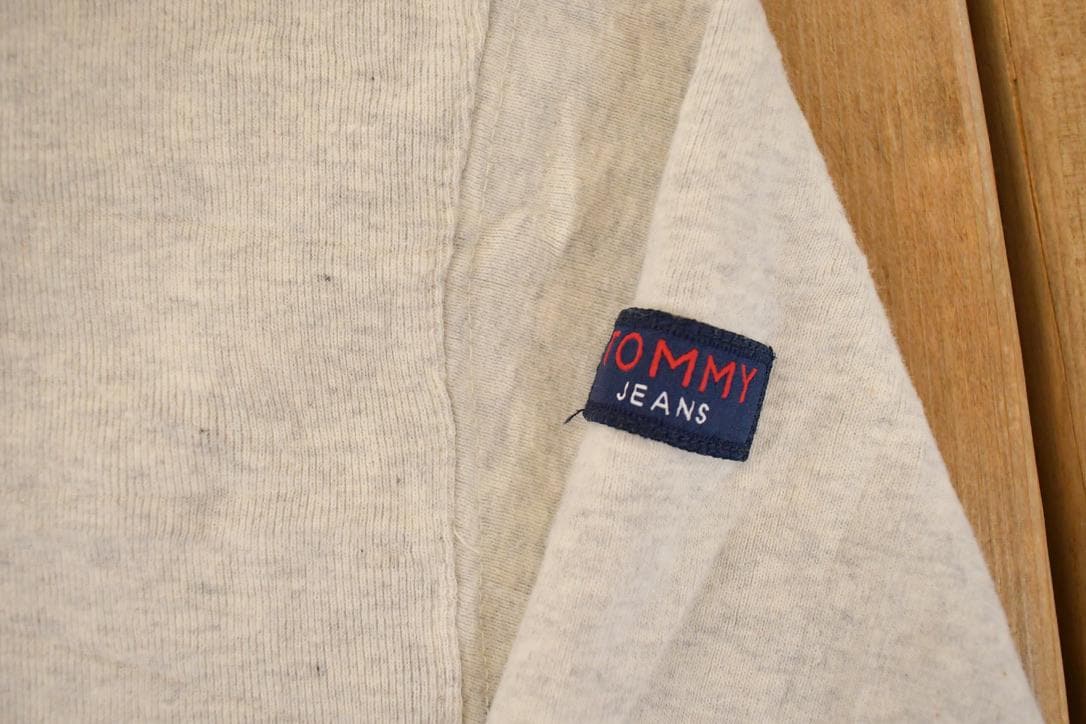 Vintage 1990s Tommy Jeans Loop Embroidered Text Logo Crewneck Sweatshirt Men's M from propervintagecanada