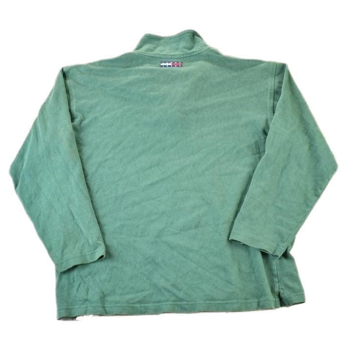 Vintage 1990s Tommy Jeans Souvenir Quarter Zip Crewneck Sweatshirt Made In USA Men's Large from propervintagecanada