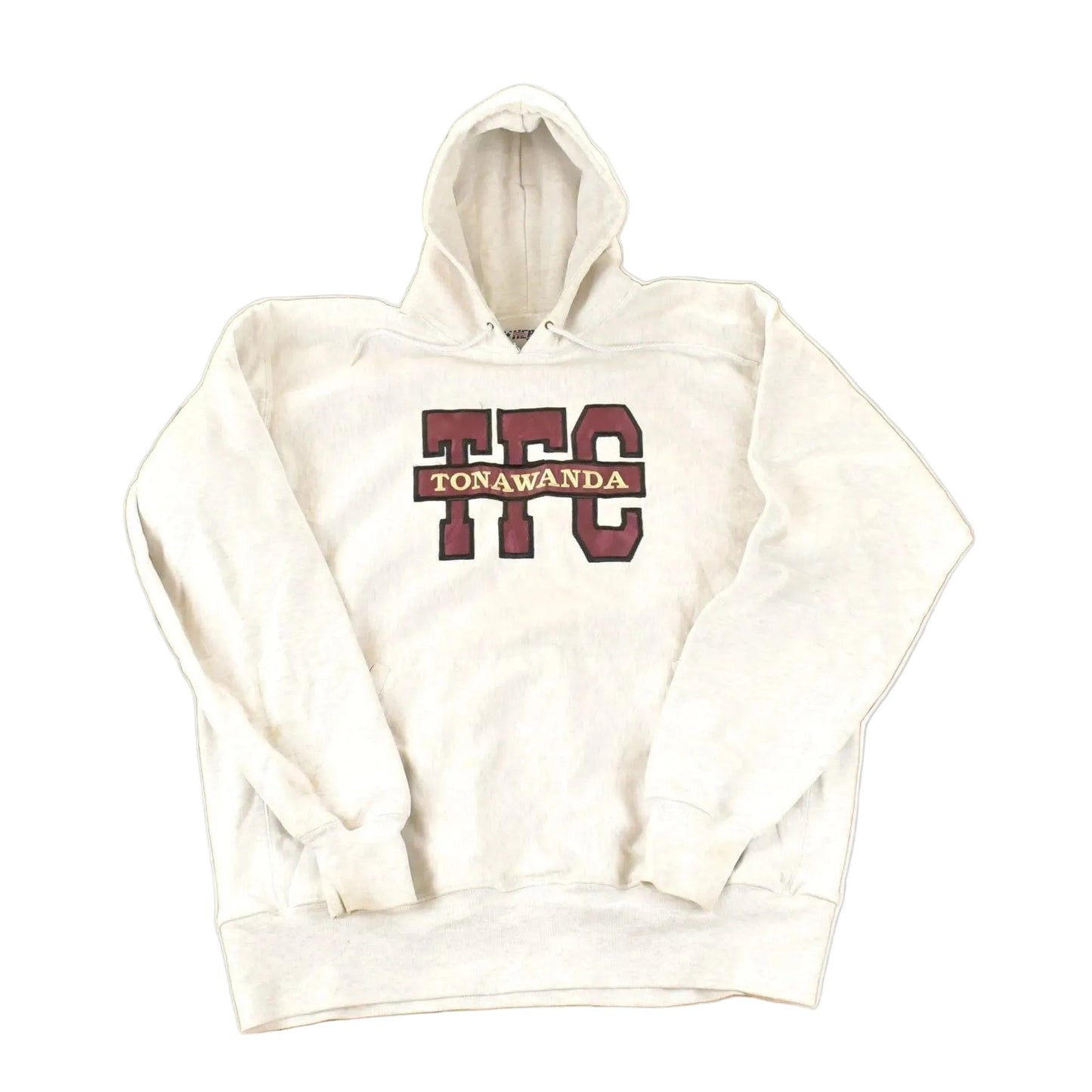 Vintage 1990s Tonawanda TFC University Crossgrain Hoodie Sweater Men's XXXL from propervintagecanada