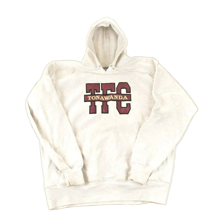 Vintage 1990s Tonawanda TFC University Crossgrain Hoodie Sweater Men's XXXL from propervintagecanada