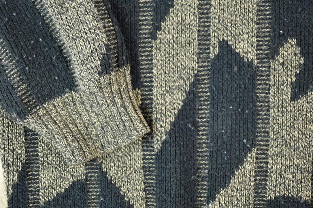 Vintage 1990s Tons O Fun Knit Abstract Pattern Crewneck Sweater Made In USA Men's Medium from propervintagecanada