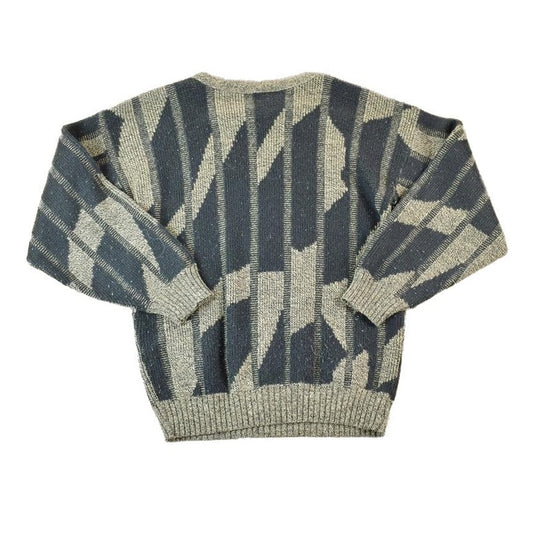 Vintage 1990s Tons O Fun Knit Abstract Pattern Crewneck Sweater Made In USA Men's Medium from propervintagecanada