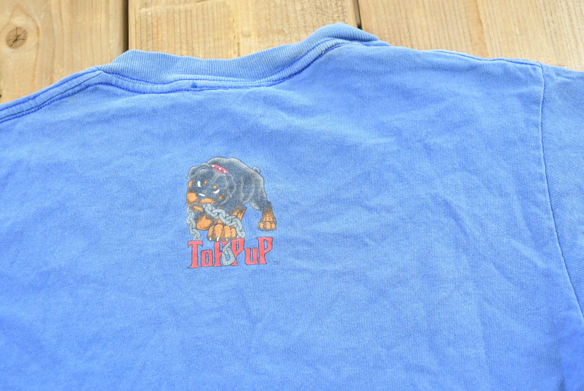 Vintage 1990s Top Pup Tiny But Tuff Rotweiler Graphic T Shirt Youth 6 from propervintagecanada