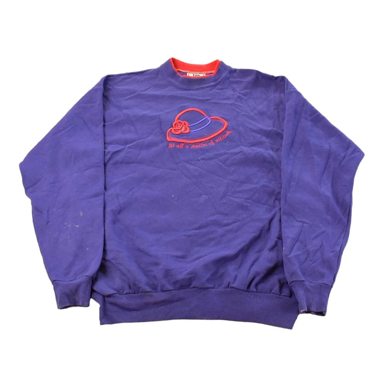 Vintage 1990s Top Stitch Attitude Crewneck Sweatshirt Women's L from propervintagecanada