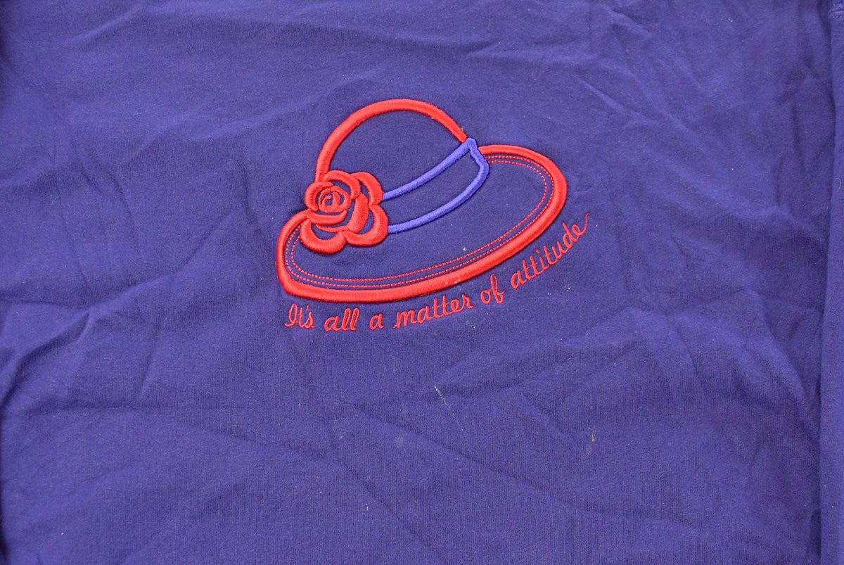 Vintage 1990s Top Stitch Attitude Crewneck Sweatshirt Women's L from propervintagecanada