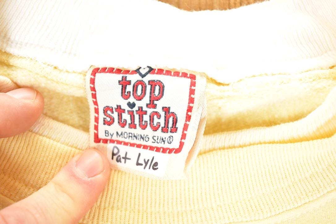Vintage 1990s Top Stitch Embroidered Floral Double Collar Crewneck Sweatshirt Women's XL from propervintagecanada
