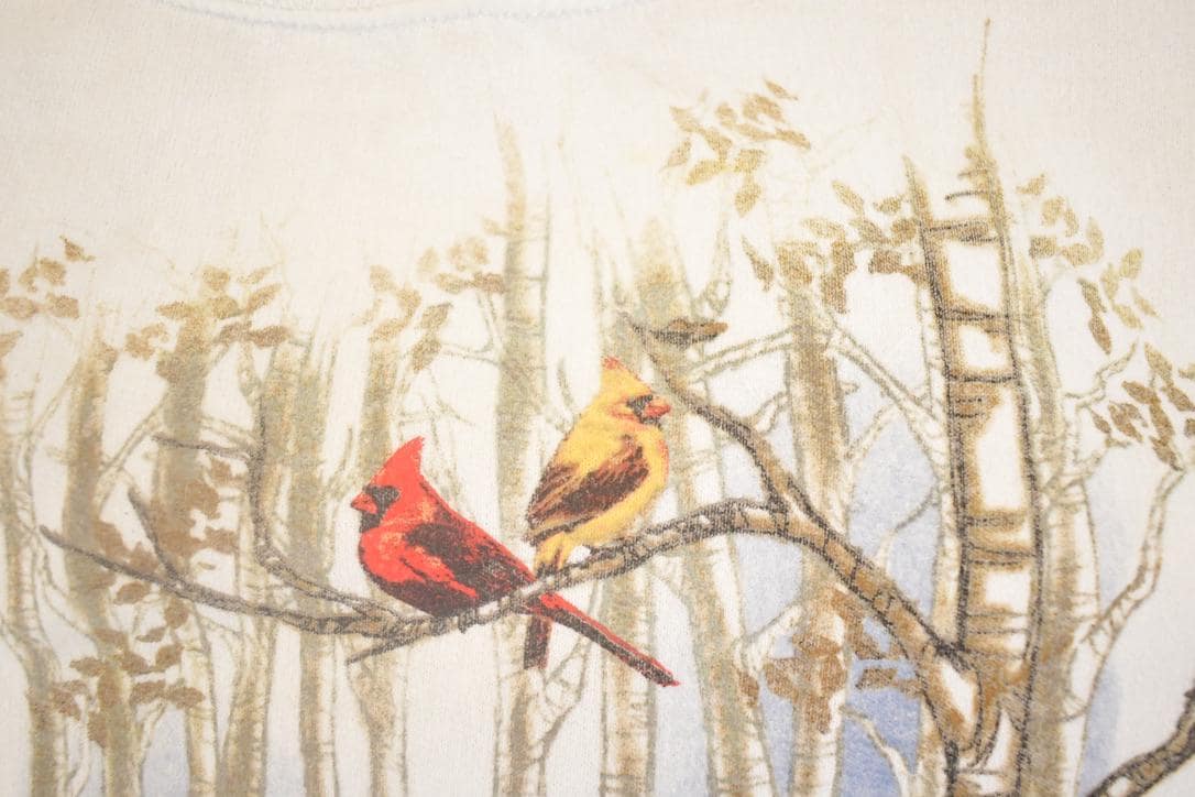 Vintage 1990s Top Stitch Winter Cardinal Double Collar Souvenir Crewneck Sweatshirt Womens XL from propervintagecanada