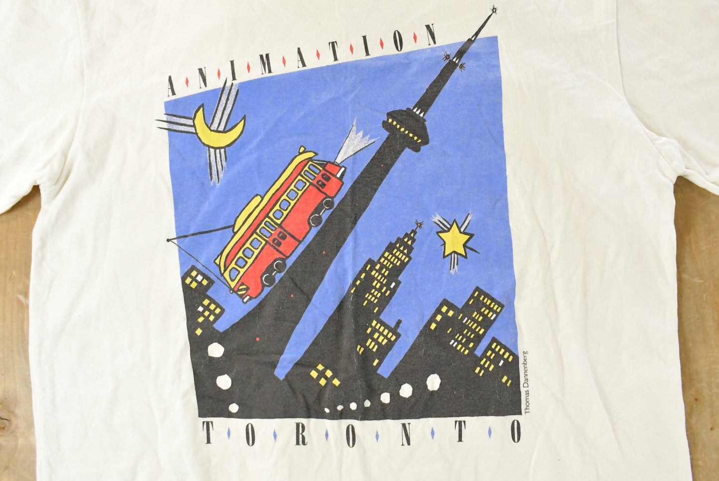 Vintage 1990s Toronto Animation Graphic T-Shirt Men's Large from propervintagecanada