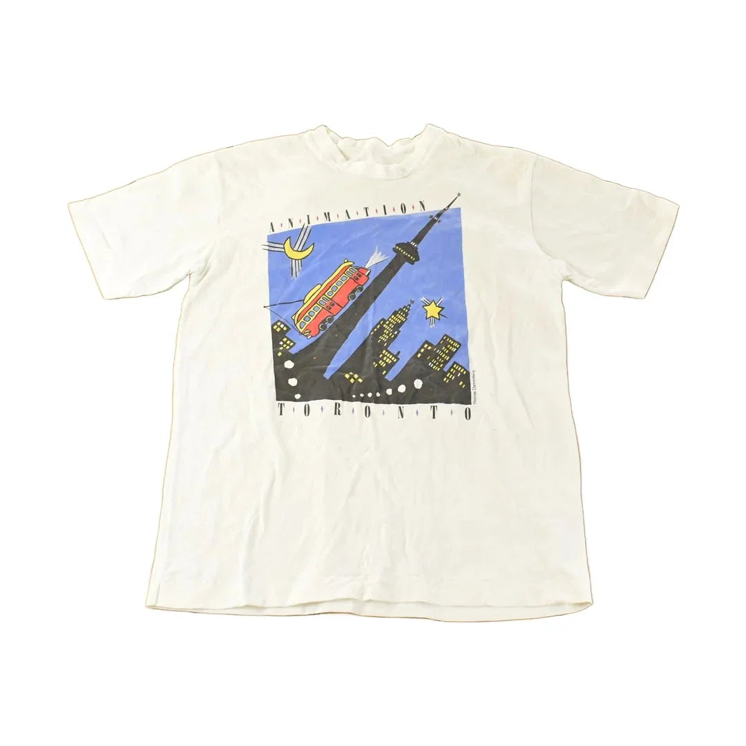 Vintage 1990s Toronto Animation Graphic T-Shirt Men's Large from propervintagecanada