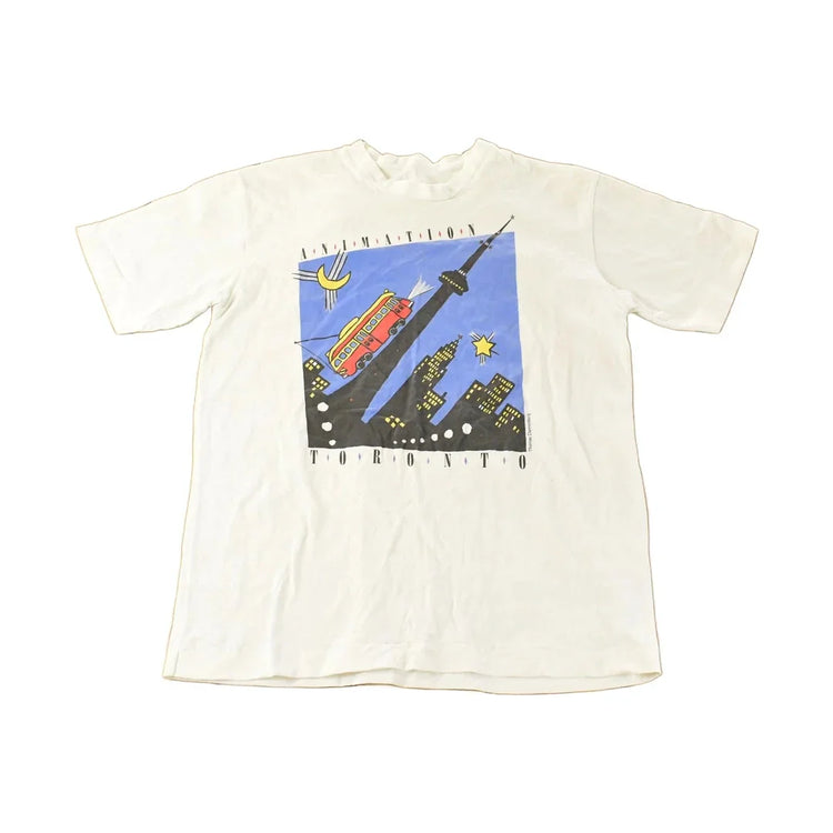 Vintage 1990s Toronto Animation Graphic T-Shirt Men's Large from propervintagecanada