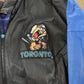 Vintage 1990s Toronto Blue Jays Looney Tunes Leather Jacket Men's Large from propervintagecanada