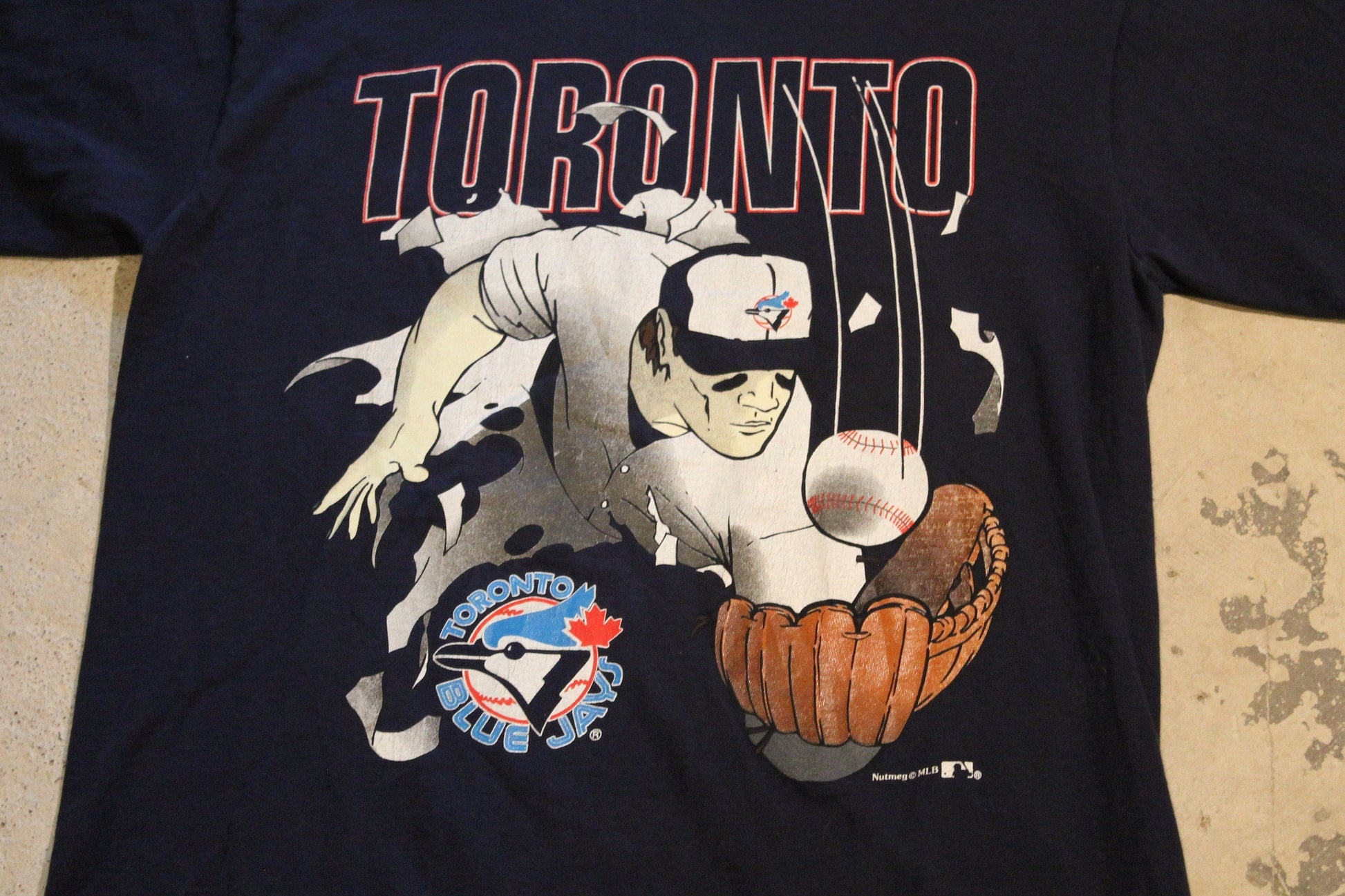 Vintage 1990s Toronto Blue Jays MLB Baseball Nutmeg T Shirt Sportswear Men's Medium from propervintagecanada