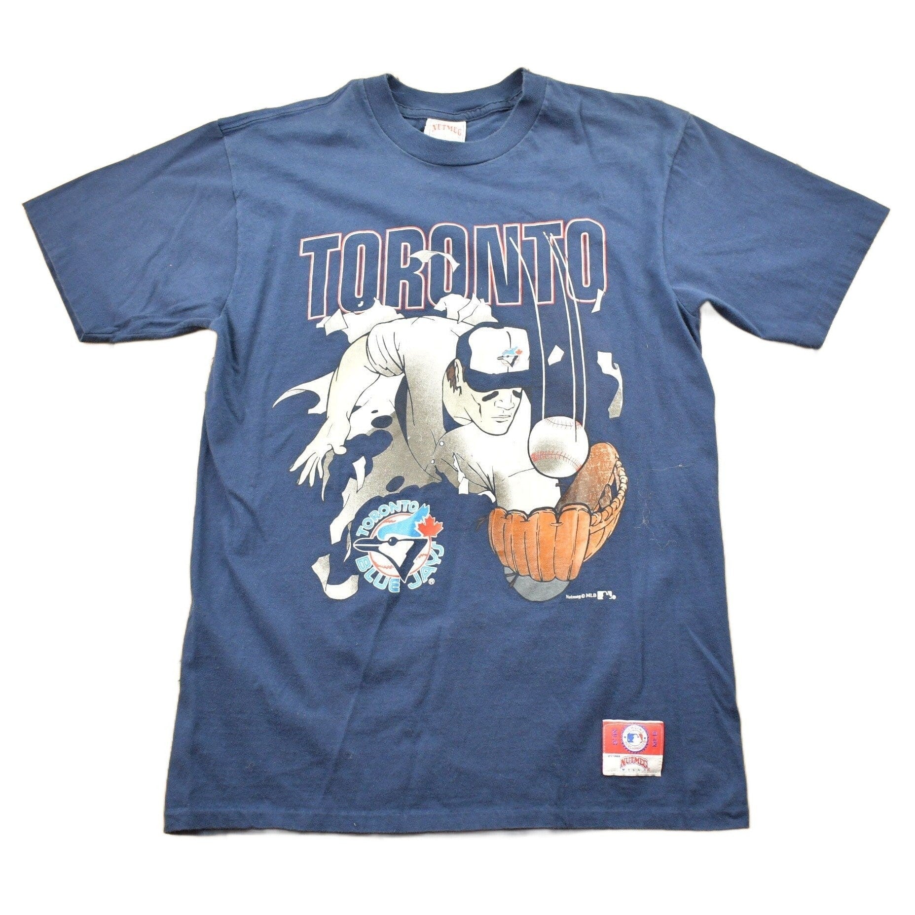 Vintage 1990s Toronto Blue Jays MLB Baseball Nutmeg T Shirt Sportswear Men's Medium from propervintagecanada