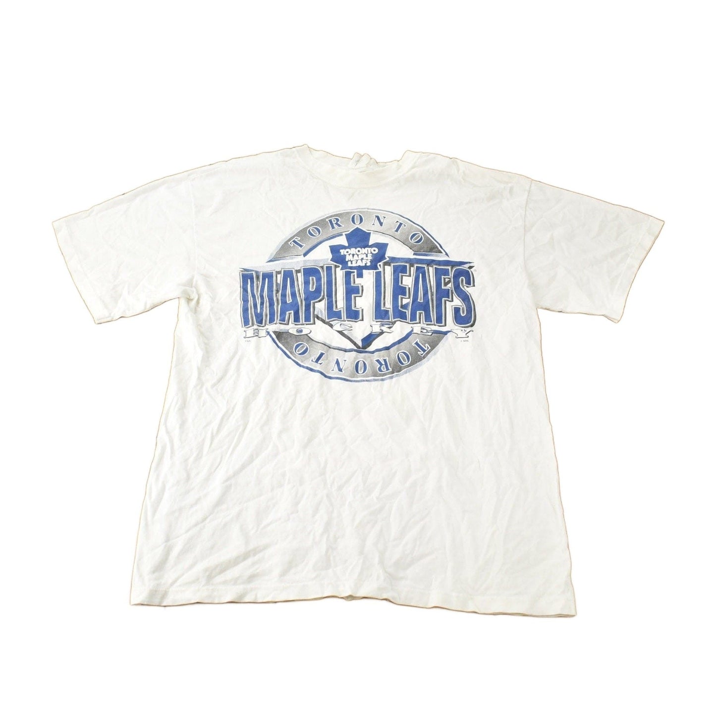 Vintage 1990s Toronto Maple Leafs NHL Hockey Graphic T-Shirt Made In USA from propervintagecanada