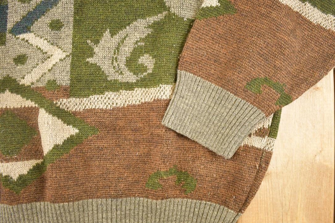 Vintage 1990s Tosani Canada Knit Abstract Sweater Men's XL from propervintagecanada
