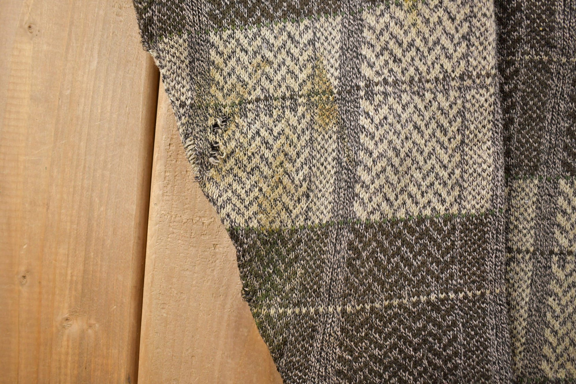 Vintage 1990s Town Craft Knitted Plaid Cardigan Sweater Men's Medium from propervintagecanada