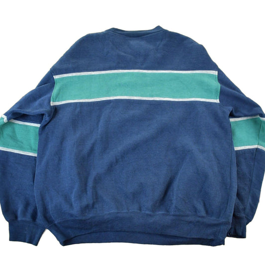 Vintage 1990s Town Craft Striped Color Block Crewneck Sweatshirt Men's Medium from propervintagecanada