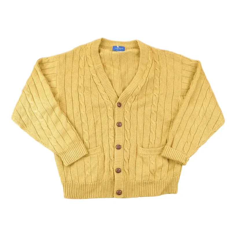 Vintage 1990s Towncraft Cable Knit Cardigan Sweater Men's L from propervintagecanada