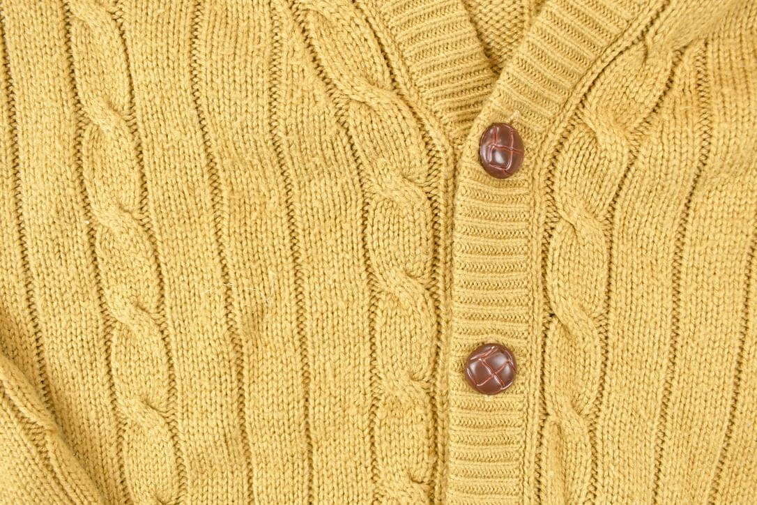 Vintage 1990s Towncraft Cable Knit Cardigan Sweater Men's L from propervintagecanada