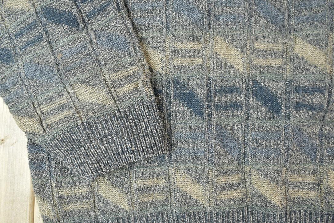 Vintage 1990s Towncraft Knit Abstract Pattern Crewneck Sweater Made In Canada Men's 2XL from propervintagecanada