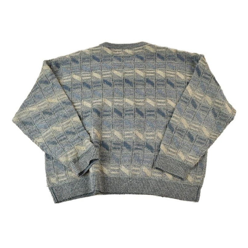 Vintage 1990s Towncraft Knit Abstract Pattern Crewneck Sweater Made In Canada Men's 2XL from propervintagecanada