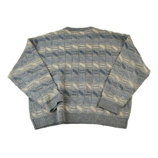 Vintage 1990s Towncraft Knit Abstract Pattern Crewneck Sweater Made In Canada Men's 2XL from propervintagecanada