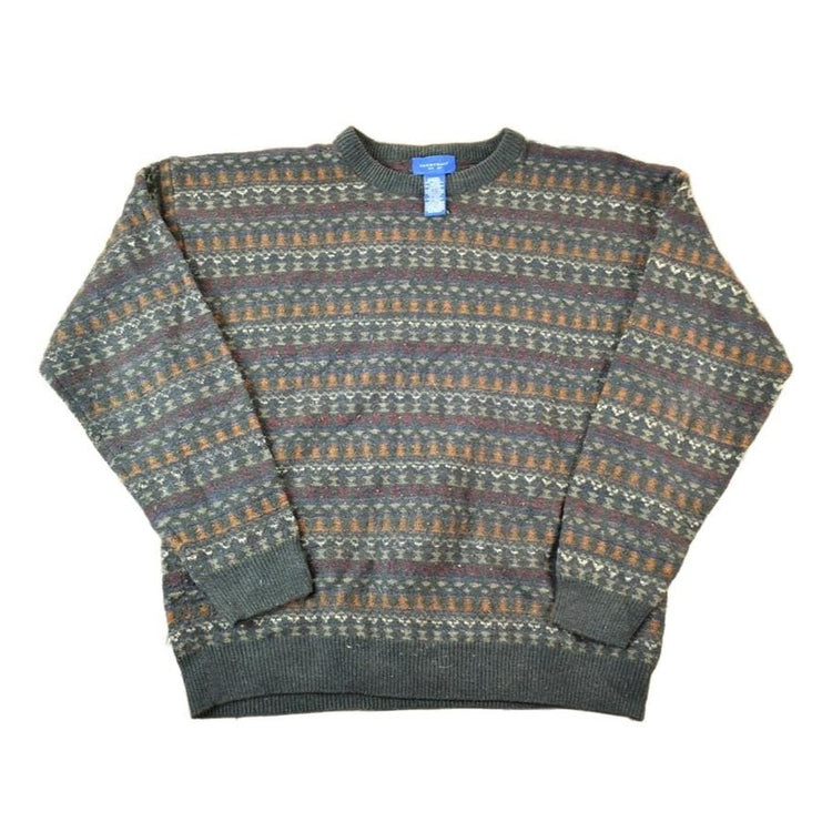 Vintage 1990s Towncraft Knit Abstract Pattern Crewneck Sweater Mens L from propervintagecanada
