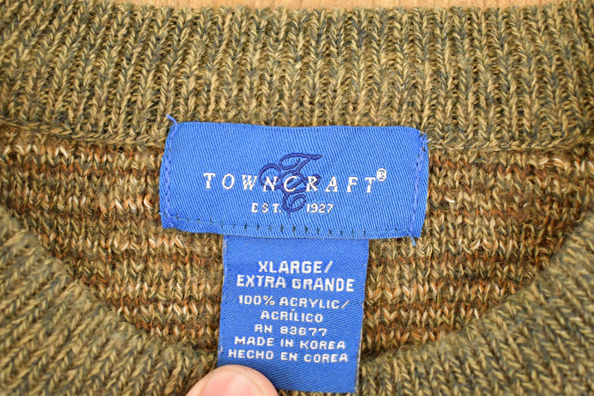Vintage 1990s Towncraft Knit Crewneck Sweater Mens L from propervintagecanada