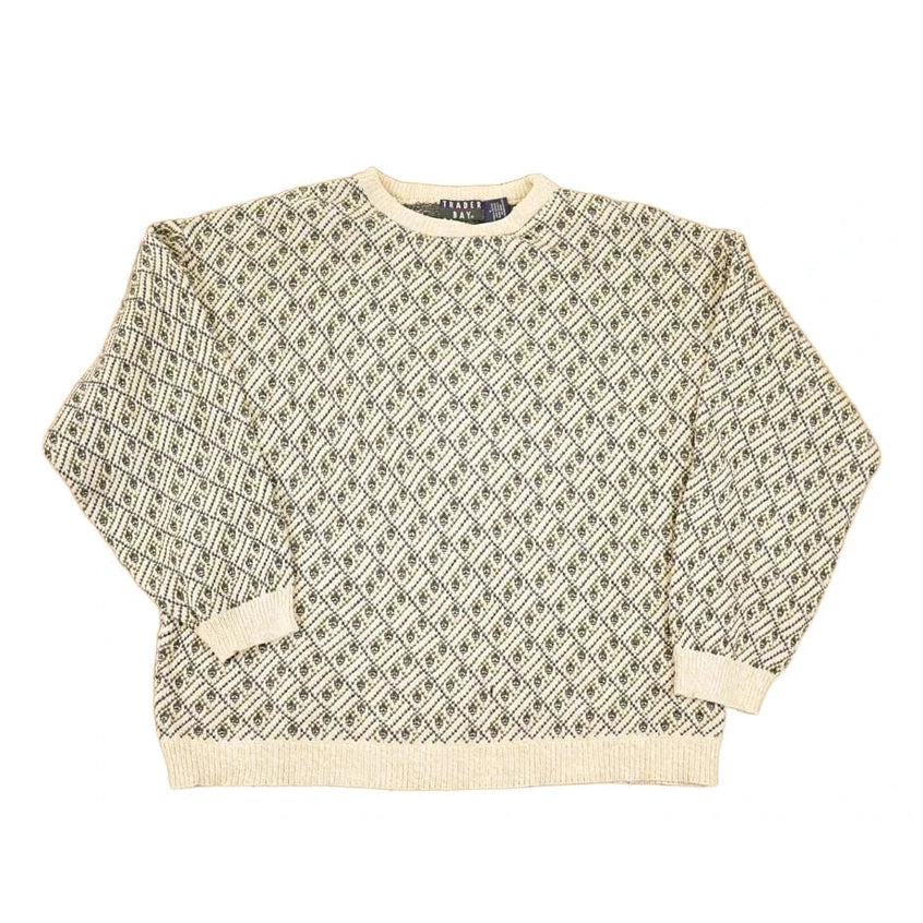 Vintage 1990s Trader Bay Knit Crewneck Sweater Men's L / 90s Knitted Sweatshirt / Vintage Preppy Knits from propervintagecanada