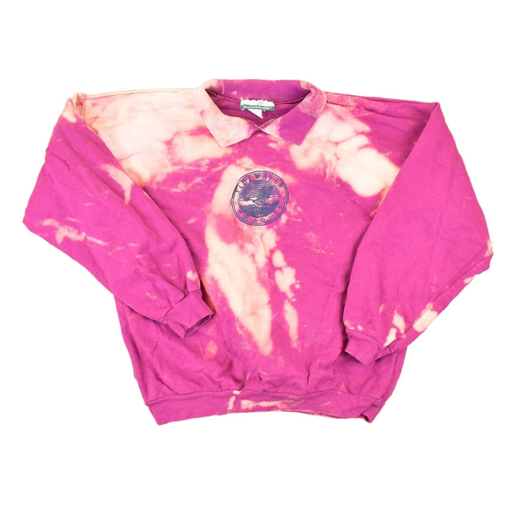 Vintage 1990s Tradewater Traders Collared Tie Dye Sweatshirt Women's Cropped L from propervintagecanada
