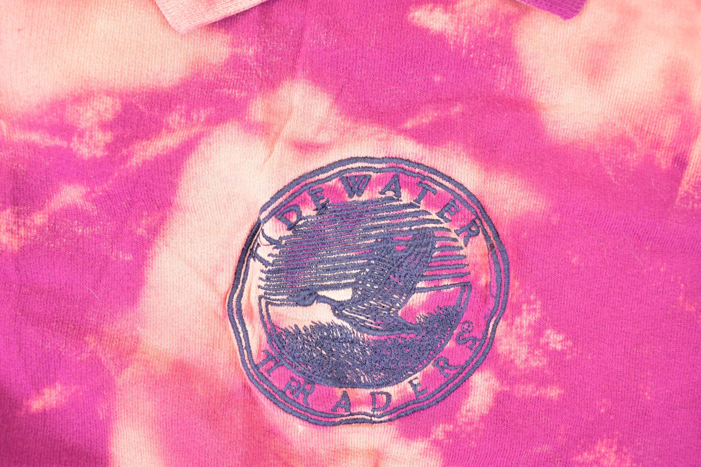 Vintage 1990s Tradewater Traders Collared Tie Dye Sweatshirt Women's Cropped L from propervintagecanada