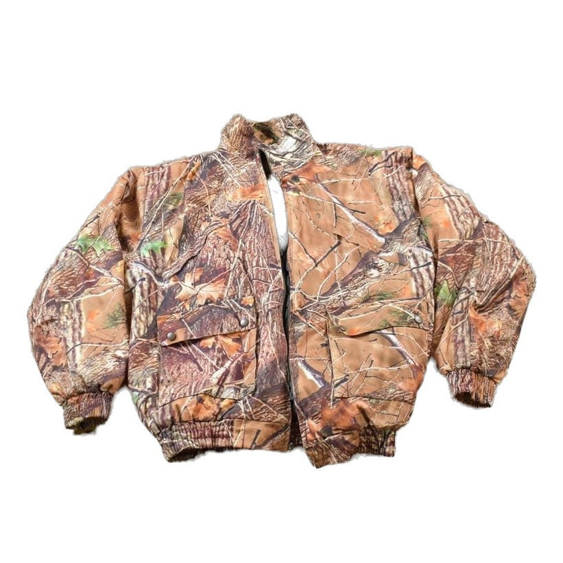 Vintage 1990s Trail Crest Highland Camo Bomber Jacket Men's XL from propervintagecanada