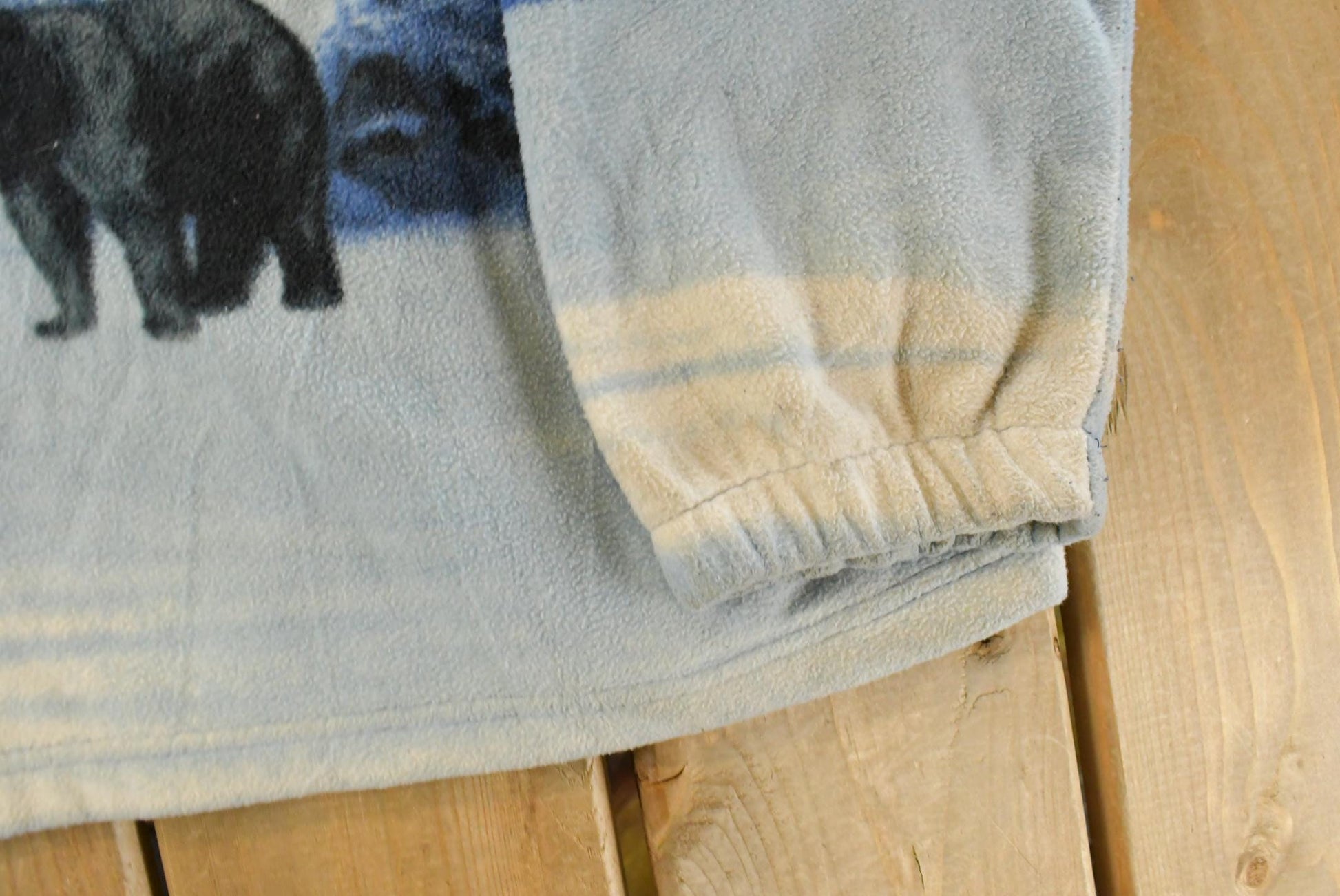 Vintage 1990s Trail Crest Winter Bear Theme Full Zip Fleece Sweater Jacket Men's 3XL from propervintagecanada