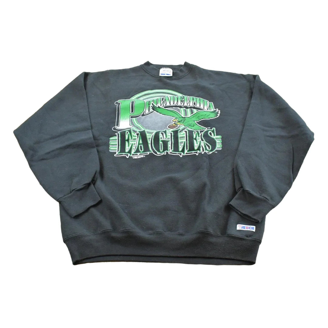 Vintage 1990s Trench Philadelphia Eagles NFL Crewneck Sweatshirt Men's M from propervintagecanada