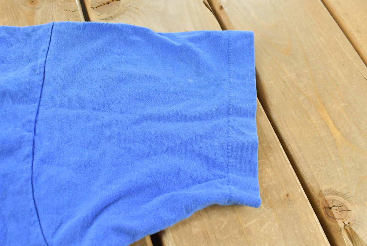 Vintage 1990s Trend Basics Blank Blue Pocket T-Shirt Men's L from propervintagecanada