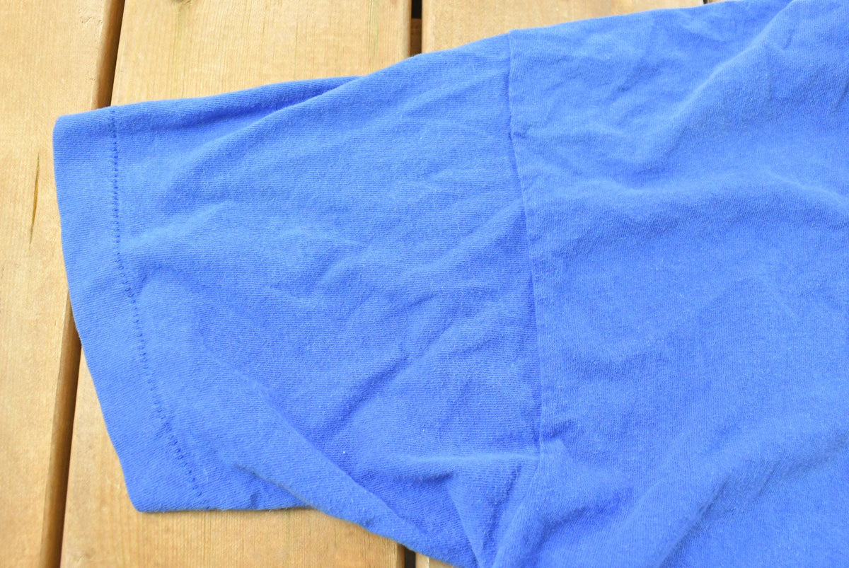 Vintage 1990s Trend Basics Blank Blue Pocket T-Shirt Men's L from propervintagecanada